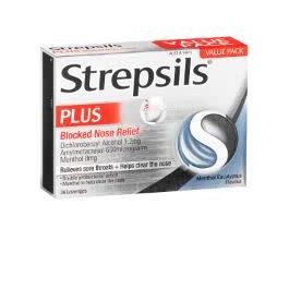 Strepsils Plus Blocked Noserelief Menthol Eucalyptus 36 Lozenges ...