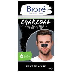 Biore Men's Charcoal Deep Cleansing Pore Strips 6 Pack