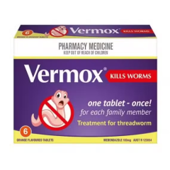 Vermox Worming Treatment Orange 6 Tablets