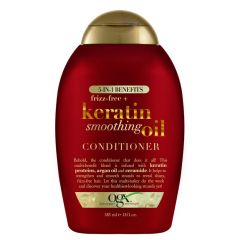 Ogx Frizz Free + Keratin Smoothing Oil 5 In 1 Benefits Conditioner For Frizzy Hair 385mL