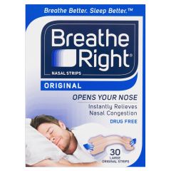 Breathe Right Original Largenasal Congestion Strips 30 Pack