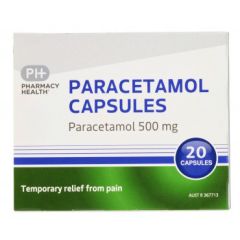 Pharmacy Health Paracetamol 500 mg 20 Capsules