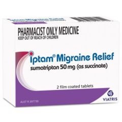 Iptam Sumatriptan Succinate50 mg 2 Tablets