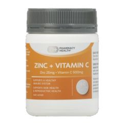 Pharmacy Health Zinc + Vitamin C 60 Tablets