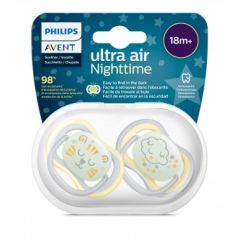 Philips Avent Ultra Air Soothers Nighttime Glow 18+ Months 2 Pack