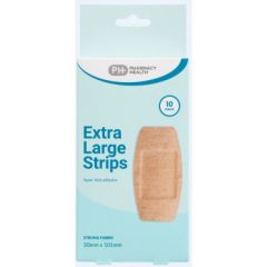 Pharmacy Health Fabric Extralarge Strips 10 Pack