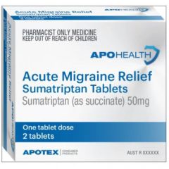 Apo Health Acute Migraine Relief 50 mg 2 Tablets