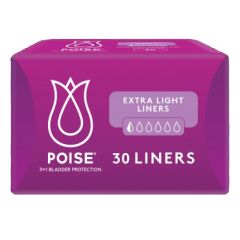 Poise 3-In-1 Bladder Protection Extra Light Liners 30 Pack