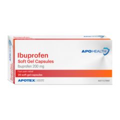 Apo Health Ibuprofen 200 mg Blister Pack Soft Gel 20 Capsules