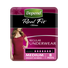 Depend Real Fit Underwear Female Medium 8 Pack