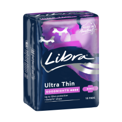Libra Goodnights Ultra Thin Wings 10 Pads