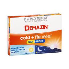 Demazin Pe Multi-Action Cold& Flu Day & Night Relief 24 Tablets