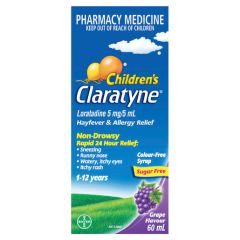 Claratyne Children's Hayfever & Allergy Relief Grape Flavoured Syrup 60 ml