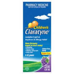 Claratyne Children's Hayfever & Allergy Relief Grape Flavoured Syrup 120 ml