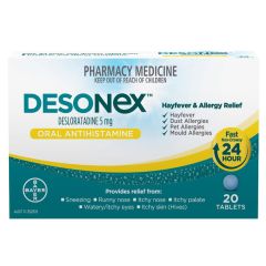 Desonex Antihistamine 24 Hour Non Drowsy Hayfever & Allergy Relief Tablets 20 Pack