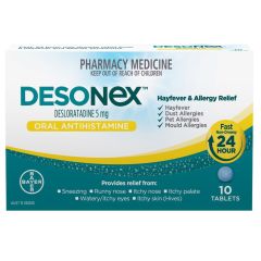 Desonex Antihistamine 24 Hour Non Drowsy Hayfever & Allergy Relief Tablets 10 Pack