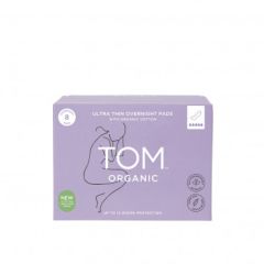 Tom Organic Pad Overnight Pads With Wing 8 Pack