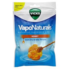 Vicks Vaponaturals Honey Cough Lozenges Naturally Flavoured Resealable Bag 19 Lozenges
