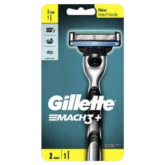 Gillette Mach3+ Razor 1 Handle + 2 Cartridges 1 Pack