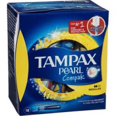 Tampax Pearl Compak Tampons Regular 18 Pack