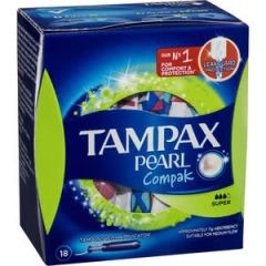 Tampax Pearl Compak Tampons Super 18 Pack