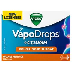 Vicks Vapodrops +Cough Orange Menthol 36 Lozenges