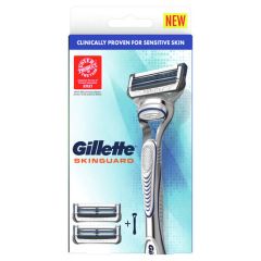 Gillette Skinguard Razor Handle + 2 Cartridges 1 Pack