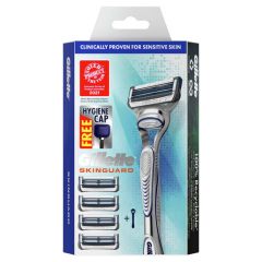 Gillette Skinguard Razor Handle + 4 Cartridges 1 Pack