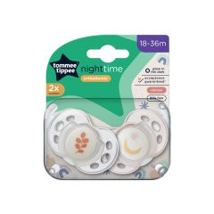 Tommee Tippee Closer To Nature Night Time Soothers 18-36 Months 2 Pack