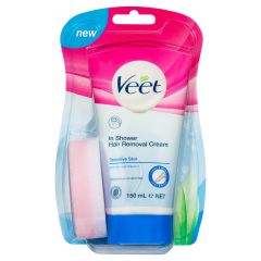 Veet In Shower Cream For Sensitive Skin Hair Removal 150g