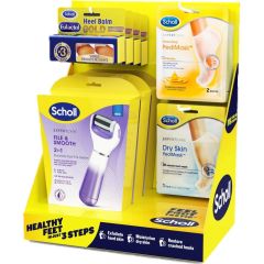 Scholl 3 Steps To Healthy Feet Counter Unit