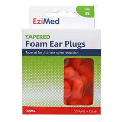 Ezy Dose Tapered Foam Ear Plugs 10 Pair + Case 10 Pack