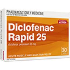 Pharmacy Action Diclofenac Rapid 25 mg 30 Tablets