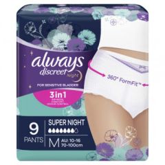 Always Discreet Night Underwear Medium Pants 9 Pack