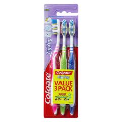 Colgate Zigzag Toothbrush Value Pack Medium 3 Pack