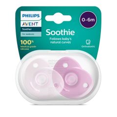 Avent Soothie 0-6 Months Pink 2pk