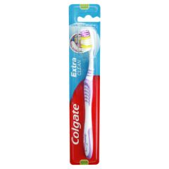 Colgate Extra Clean Manual Toothbrush, 1 Pack, Medium Bristles With 25% Recycled Plastic Handle