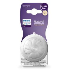 Philips Avent Natural Response Teats 6 Month+ Flow 5 2-Pack Scy965/02