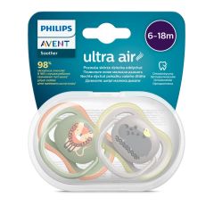 Avent Ultra Air Soother 6-18M Deco 2pk