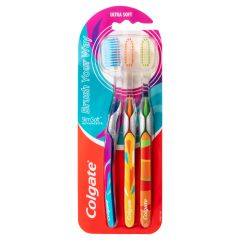 Colgate Slim Soft Advanced Manual Toothbrush Ultra Soft Bristles 3 Pack