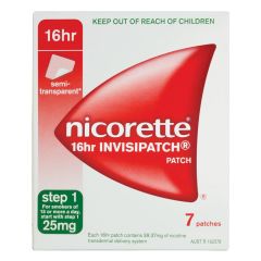 Nicorette 16Hr Invisipatch Step 1, 25mg 7 Pack