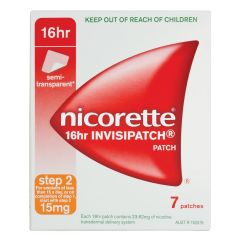 Nicorette 16Hr Invisipatch Step 2, 15mg 7 Pack