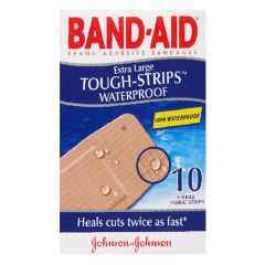 Band-Aid Tough Strips Waterproof, Xlarge 10 Pack