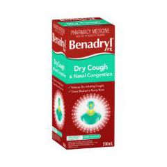 Benadryl Pe Dry Cough & Nasal Congestion Non Drowsy Berry Flavour 200 ml