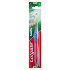 Colgate Twister Manual Toothbrush, 1 Pack, Medium Spiral Bristles, Deep Cleaning