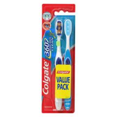 Colgate 360° Whole Mouth Deep Clean Toothbrush Medium 2 Pack