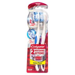 Colgate 360° Optic White Platinum Toothbrush Medium 2 Pack