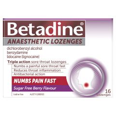 Betadine Anaesthetic Lozenges Berry 16 Pack