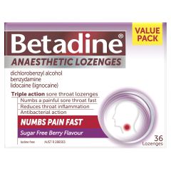 Betadine Anaesthetic Lozenges Berry 36 Pack
