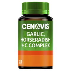 Cenovis Garlic, Horseradish+ Vitamin C Complex For Immune Support 120 Capsules